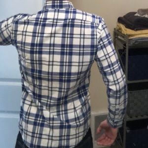 Express Blue and White button down shirt